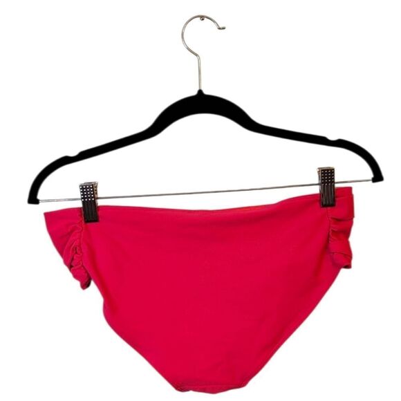 Aerie Women's Neon Pink Ruched Side Bikini Bottom Size L - Picture 2 of 6